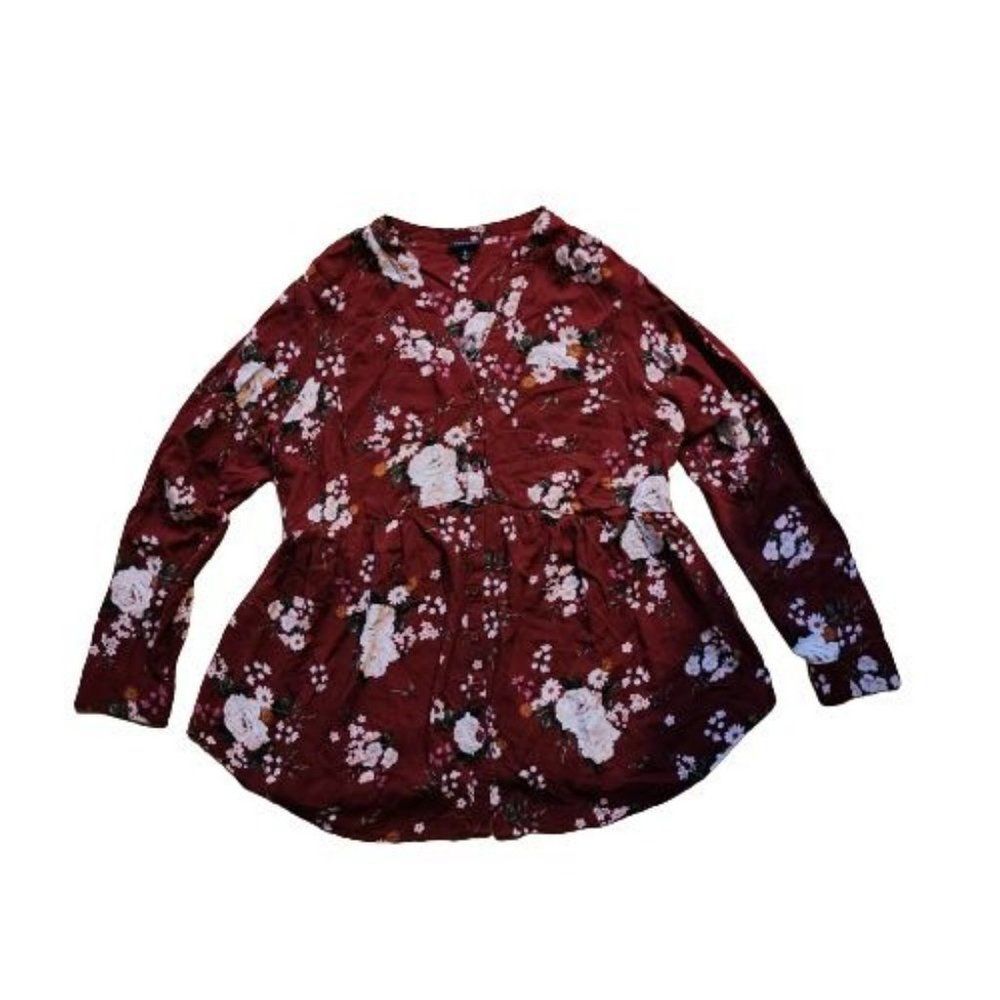 Torrid long sleeve Blouse Floral Print size 0